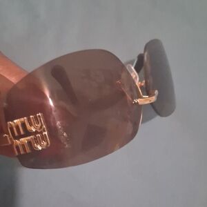 Miu Miu Gold and Brown Sunglasses